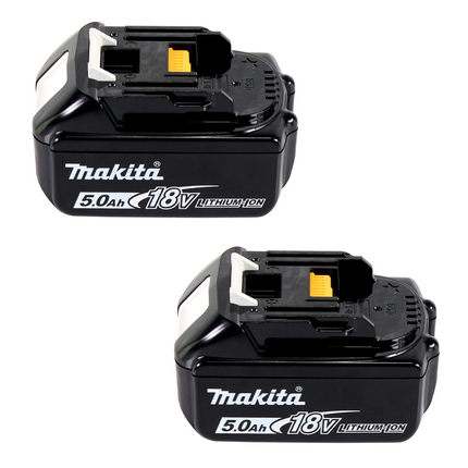 Makita Kit de source d'alimentation 18 V avec - 2x Batteries BL 1850 B 5,0 Ah (2x 197280-8) + Chargeur multi-rapide DC 18 RE (198720-9)