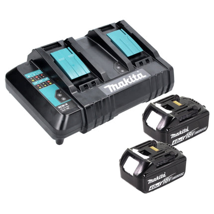 Makita Power Source Kit 18 V avec 2x BL 1840 B 4,0 Ah batterie ( 197265-4 ) + DC 18 SH chargeur double ( 199687-4 )