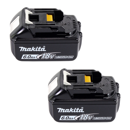 Makita Power Source Kit 18 V avec - 2x Batteries BL 1860 B 6,0 Ah (2x 197422-4) + Chargeur rapide multiple DC 18 RE (198720-9)