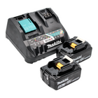 Makita Power Source Kit 18 V avec - 2x Batteries BL 1860 B 6,0 Ah (2x 197422-4) + Chargeur rapide multiple DC 18 RE (198720-9)