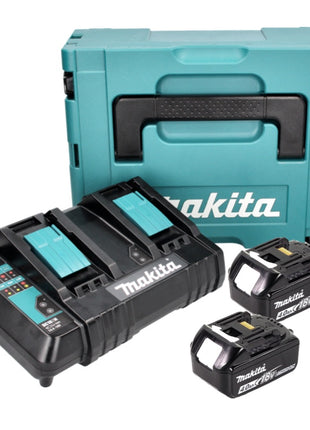 Makita Power Source Kit 18 V avec 2x BL 1840 B4,0 Ah batterie ( 197265-4 ) + DC 18 SH double chargeur ( 199687-4 ) + Makpac