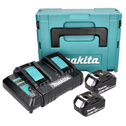 Makita Power Source Kit 18 V avec 2x BL 1840 B batterie 4,0 Ah ( 197265-4 ) + DC 18 SH chargeur double ( 199687-4 ) + Makpac