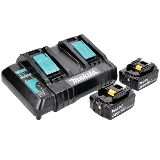Makita Power Source Kit 18 V avec 2x BL 1850 B 5,0 Ah batterie ( 197280-8 ) + DC 18 SH double chargeur ( 199687-4 )