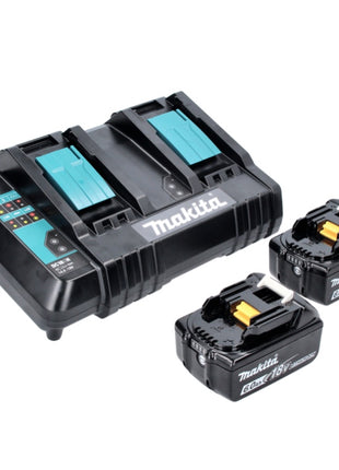 Makita Power Source Kit 18 V : 2x BL 1860 B Batteries 6,0 Ah + DC 18 SH Chargeur double (197422-4) (199687-4)