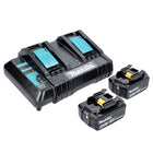 Makita Power Source Kit 18 V : 2x BL 1860 B Batteries 6,0 Ah + DC 18 SH Chargeur double (197422-4) (199687-4)