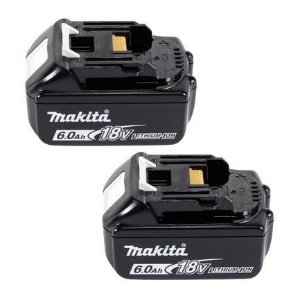 Makita Power Source Kit 18 V avec 2x BL 1860 B batterie 6,0 Ah ( 197422-4 ) + DC 18 SH chargeur double ( 199687-4 )