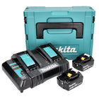 Makita Power Source Kit 18 V avec 2x BL 1860 B batterie 6,0 Ah ( 197422-4 ) + DC 18 SH chargeur double ( 199687-4 ) + Makpac