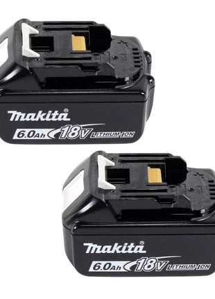 Makita Power Source Kit 18 V mit 2x BL 1860 B 6,0 Ah Akku ( 197422-4 ) + DC 18 SH Doppel Ladegerät ( 199687-4 ) + Makpac