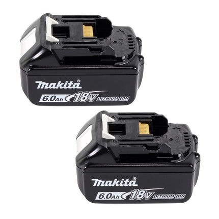 Makita Power Source Kit 18 V avec 2x BL 1860 B batterie 6,0 Ah ( 197422-4 ) + DC 18 SH chargeur double ( 199687-4 ) + Makpac