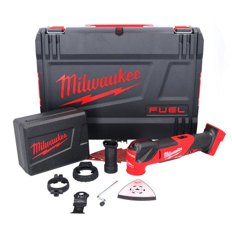 Milwaukee M18 FMT-0X FUEL Outil multifonction sans fil 18 V brushless (4933478491) + Set d'accessoires - 7 pièces + Boîtier HD - sans batterie, sans chargeur