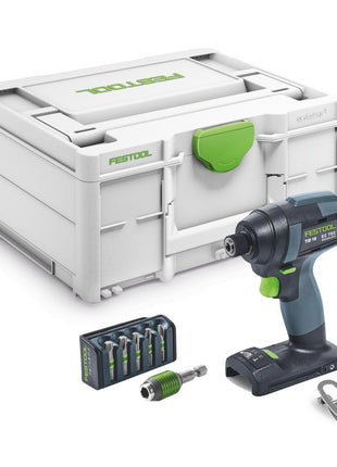 Festool TID 18-Basic Atornillador de impacto a batería 18 V 180 Nm 1/4" (576481) + juego de puntas 6 piezas + systainer - sin batería, sin cargador