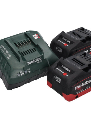 Scie circulaire sur batterie Metabo KS 18 LTX 66 BL 18 V 165 mm + 2x batteries 5,5 Ah + chargeur + rail de capuchon + métaBOX