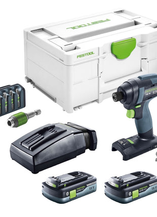 Festool TID 18 HPC 4,0 I-Plus Visseuse à choc sans fil 180Nm 1/4" 18V + 2x Batteries 4,0Ah + Chargeur + Systainer + Set d'embout 6 pcs.  (576482)