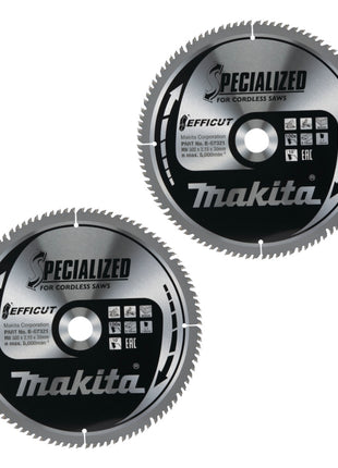 Makita CMSXF305100G SPECIALIZED EFFICUT lame de scie 305 x 2,15 x 30 mm 2 pièces (2x B-67321) 100 dents pour le bois