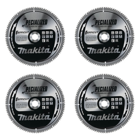 Makita CMSXF305100G SPECIALIZED EFFICUT lame de scie 305 x 2,15 x 30 mm 4 pièces (4x B-67321) 100 dents pour le bois