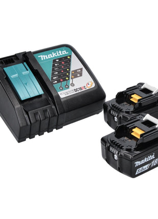 Makita DDF 486 RTJ Akku Bohrschrauber 18 V 130 Nm Brushless + 2x Akku 5,0 Ah + Ladegerät + Makpac