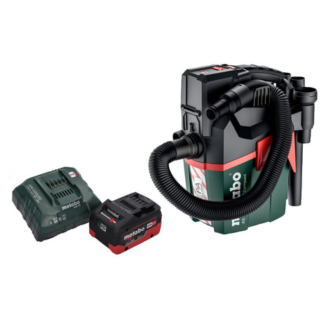 Metabo AS 18 HEPA PC Compact Akku Sauger 18 V 6 l Nass und Trocken Sauger mit Blasfunktion + 1x Akku 8,0 Ah + Ladegerät