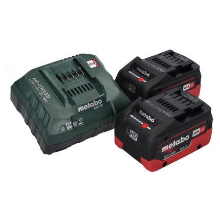 Metabo AS 18 HEPA PC Aspirateur à batterie compact 18 V Aspirateur eau et poussière 6 l avec fonction soufflante + 2x batteries 8,0 Ah + chargeur