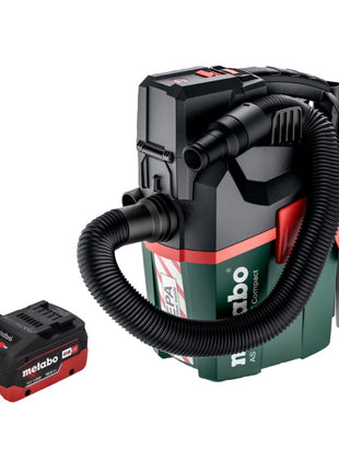 Metabo AS 18 HEPA PC Aspirateur à batterie compact 18 V Aspirateur eau et poussière 6 l avec fonction soufflante + 1x batterie 10,0 Ah - sans chargeur