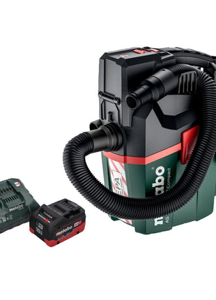 Metabo AS 18 HEPA PC Aspirateur à batterie compact 18 V Aspirateur eau et poussière 6 l avec fonction soufflante + 1 batterie 10,0 Ah + chargeur