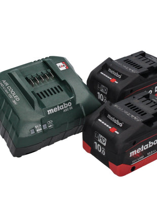 Metabo AS 18 HEPA PC Compact Akku Sauger 18 V 6 l Nass und Trocken Sauger mit Blasfunktion + 2x Akku 10,0 Ah + Ladegerät