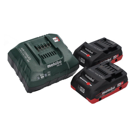 Metabo AS 18 HEPA PC Aspirateur à batterie compact 18 V Aspirateur eau et poussière 6 l avec fonction soufflante + 2x batteries 4,0 Ah + chargeur + 5x sacs filtrants