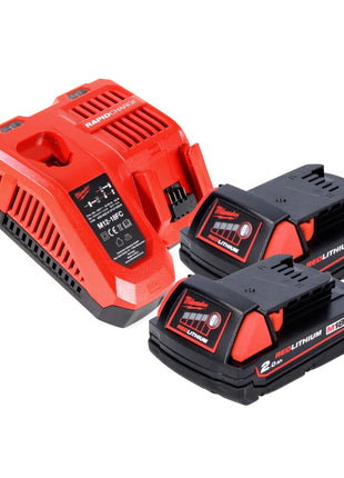 Milwaukee M18 FMT-202X FUEL Battery Multitool 18 V Brushless + 2x batterie 2,0 Ah + chargeur + 7 pcs. tools Set d'accessoires + HD Box