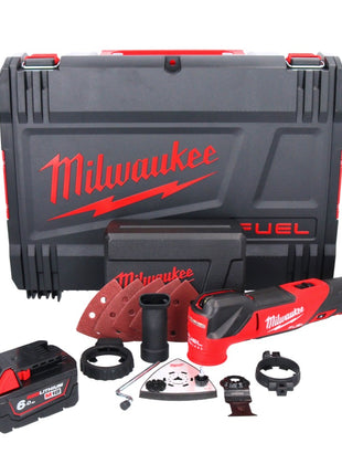 Outil multifonction à batterie Milwaukee M18 FMT-601X FUEL 18 V sans balais + 1x batterie 6,0 Ah + jeu d'accessoires 7 pièces + boîtier HD - sans chargeur