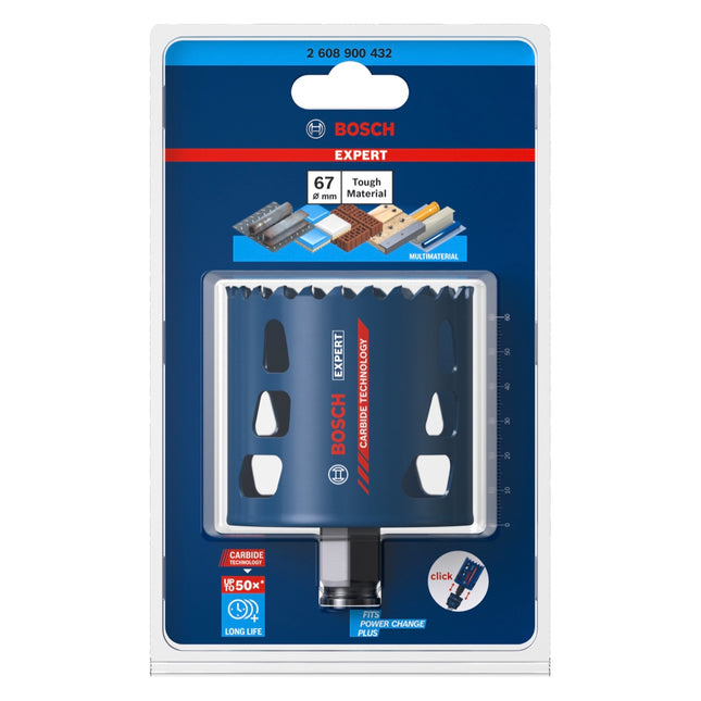 Bosch EXPERT Scie cloche Tough Material 67 x 60 mm Carbide (2608900432) Universel