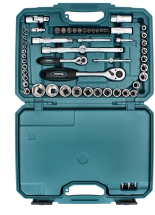 Makita Ensemble d'outils - 221 pièces , embout en acier au chrome vanadium (E-10883) / clé mixte / clé à douille / tournevis / cliquet