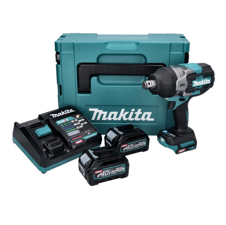 Makita TW 001 GD201 Akku Schlagschrauber 40 V max. 1800 Nm Brushless XGT + 2x Akku 2,5 Ah + Ladegerät + Makpac