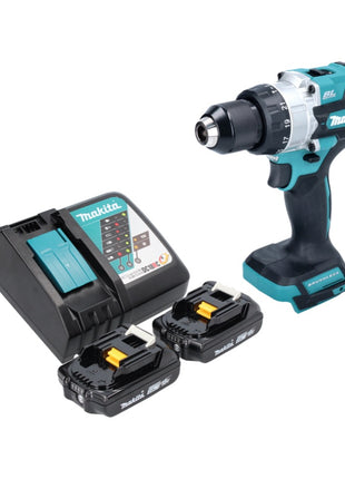 Taladro percutor inalámbrico Makita DHP 486 RA 18 V 130 Nm sin escobillas + 2 baterías 2,0 Ah + cargador