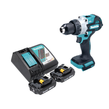 Makita DHP 486 RA Perceuse-visseuse à percussion sans fil 18 V 130 Nm Brushless + 2x batterie 2,0 Ah + chargeur