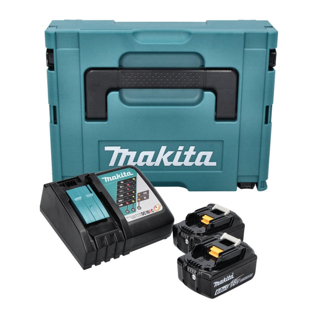 Makita Kit d'alimentation 18 V (198116-4) - 2x Batteries BL 1860 B + Chargeur DC 18 RC + Coffret Makpac