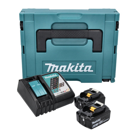 Makita Kit d'alimentation 18 V (198116-4) - 2x Batteries BL 1860 B + Chargeur DC 18 RC + Coffret Makpac