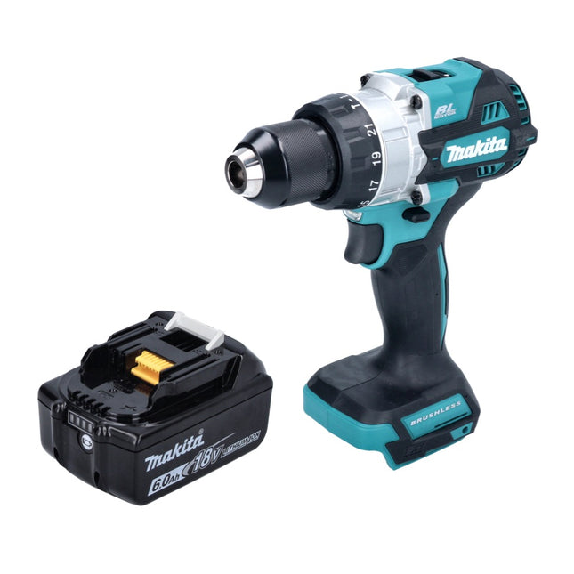 Makita DHP 486 G1 Perceuse-visseuse à percussion sans fil 18 V 130 Nm Brushless + 1x batterie 6,0 Ah - sans chargeur