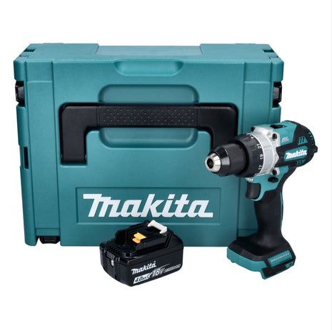 Taladro percutor inalámbrico Makita DHP 486 M1J 18 V 130 Nm sin escobillas + 1x batería 4,0 Ah + Makpac - sin cargador