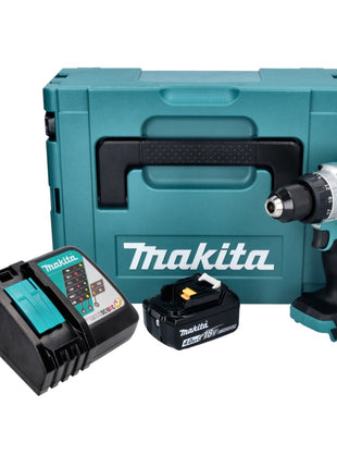 Makita DHP 486 RM1J Perceuse-visseuse à percussion sans fil 18 V 130 Nm Brushless + 1x batterie 4,0 Ah + chargeur + Makpac