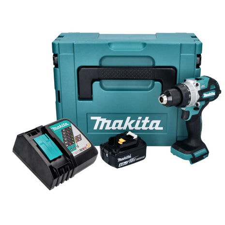 Makita DHP 486 RM1J Perceuse-visseuse à percussion sans fil 18 V 130 Nm Brushless + 1x batterie 4,0 Ah + chargeur + Makpac