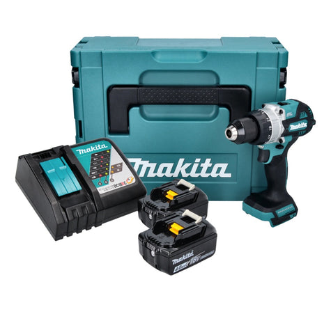 Makita DHP 486 RMJ Perceuse-visseuse à percussion sans fil 18 V 130 Nm Brushless + 2x batterie 4,0 Ah + chargeur + Makpac