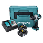 Makita DHP 486 RTJ Perceuse-visseuse à percussion sans fil 18 V 130 Nm Brushless + 2x Batteries 5.0 Ah + Chargeur + Coffret Makpac