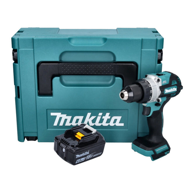 Makita DHP 486 G1J Perceuse-visseuse à percussion sans fil 18 V 130 Nm Brushless + 1x batterie 6,0 Ah + Makpac - sans chargeur