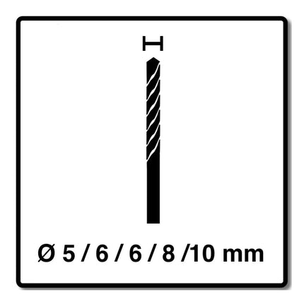 Alpen Profi Multicut SPM Set de forets polyvalents en carbure de tungstène, 5 - 10 mm, SDS Plus, certifié PGM - 5 pièces.