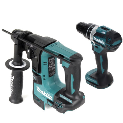 Makita DLX 2278 Kit combiné sans fil Brushless + perceuse-visseuse à percussion DHP 484 54 Nm + DHR 171 Marteau perforateur 1,2 J Solo - sans batterie, sans chargeur