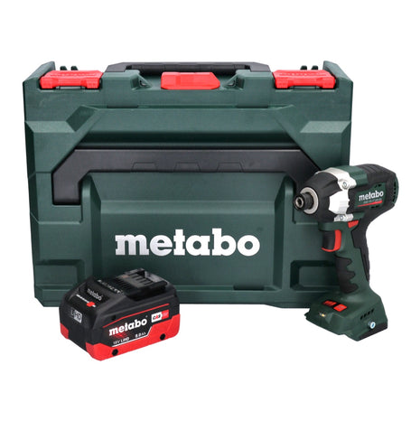 Metabo SSD 18 LT 200 BL Atornillador de impacto inalámbrico 18 V 200 Nm 1/4" sin escobillas + 1x batería 8,0 Ah + metaBOX - sin cargador