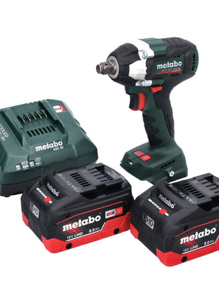 Metabo SSW 18 LT 300 BL Atornillador de impacto a batería 18 V 300 Nm 1/2" sin escobillas + 2x baterías 8,0 Ah + cargador