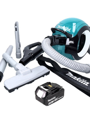 Aspirador de batería Makita DCL 501 F1 18 V sin escobillas + 1x batería 3,0 Ah + accesorios - sin cargador