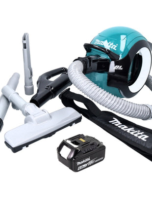 Aspirador de batería Makita DCL 501 G1 18 V sin escobillas + 1x batería 6,0 Ah + accesorios - sin cargador