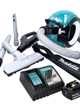 Aspirador a batería Makita DCL 501 RG1 18 V sin escobillas + 1x batería 6,0 Ah + cargador + accesorios