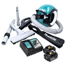 Aspirador de batería Makita DCL 501 RG 18 V sin escobillas + 2x baterías 6,0 Ah + cargador + accesorios